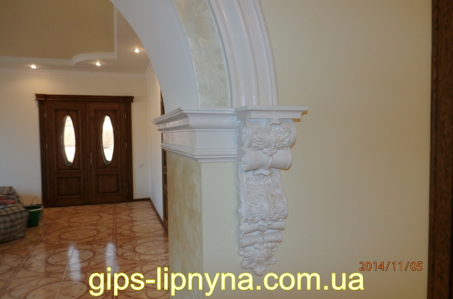 ліпнина з гіпсу, лепка из гипса, гипсовая лепнина
