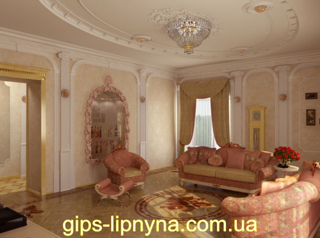 ліпнина з гіпсу, лепка из гипса, гипсовая лепнина